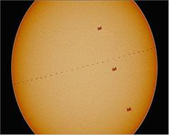 천체사진공모전 우수작 'ISS 더블 솔라 트랜짓'